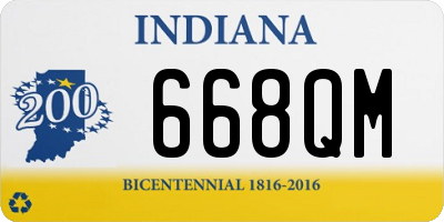 IN license plate 668QM