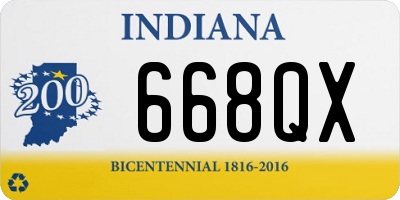 IN license plate 668QX