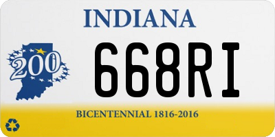 IN license plate 668RI