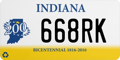 IN license plate 668RK