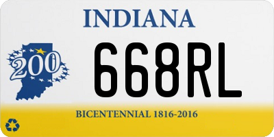 IN license plate 668RL