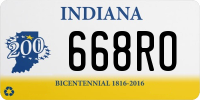 IN license plate 668RO