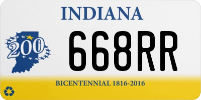 IN license plate 668RR