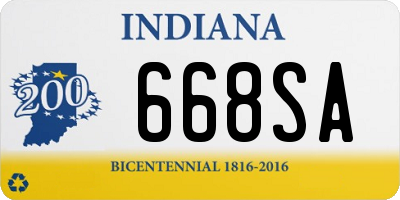 IN license plate 668SA