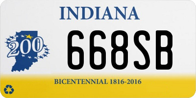 IN license plate 668SB