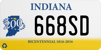 IN license plate 668SD