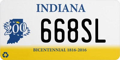 IN license plate 668SL