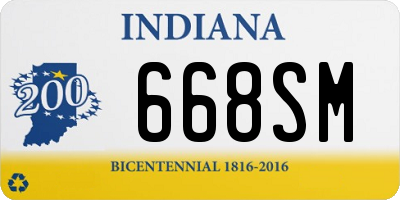IN license plate 668SM