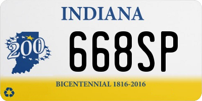 IN license plate 668SP
