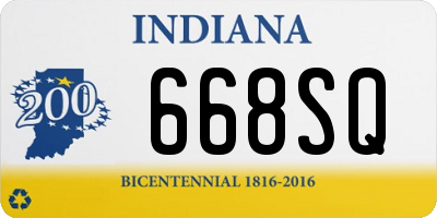 IN license plate 668SQ