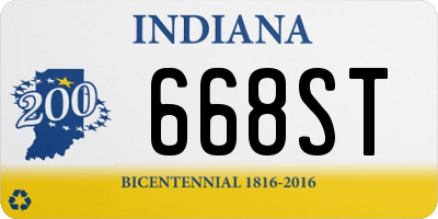 IN license plate 668ST