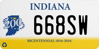 IN license plate 668SW