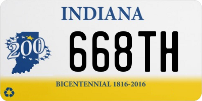 IN license plate 668TH