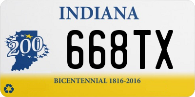 IN license plate 668TX