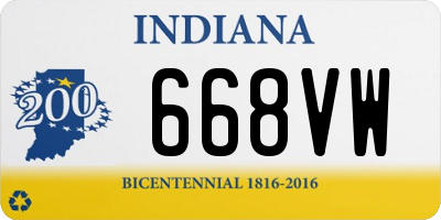 IN license plate 668VW