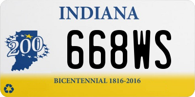 IN license plate 668WS