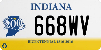 IN license plate 668WV
