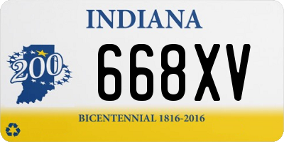 IN license plate 668XV