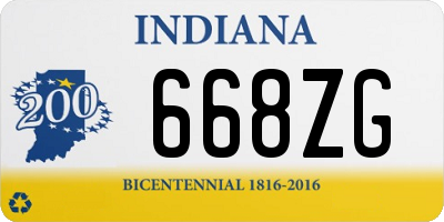 IN license plate 668ZG