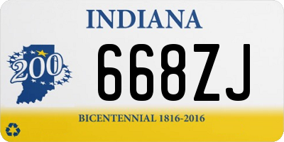 IN license plate 668ZJ