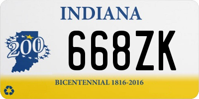 IN license plate 668ZK