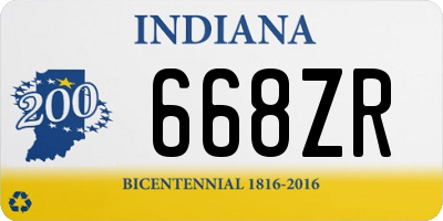 IN license plate 668ZR