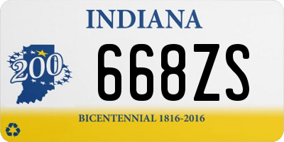 IN license plate 668ZS