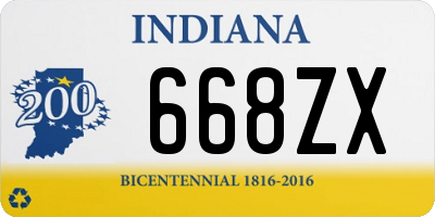 IN license plate 668ZX