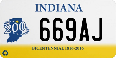 IN license plate 669AJ