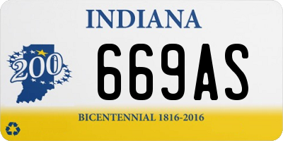 IN license plate 669AS