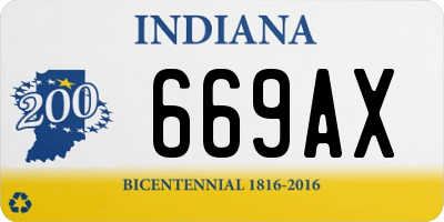 IN license plate 669AX