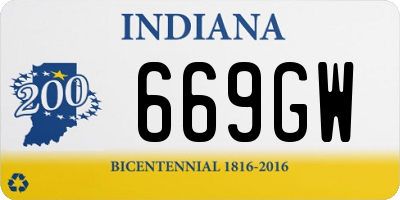 IN license plate 669GW