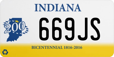 IN license plate 669JS