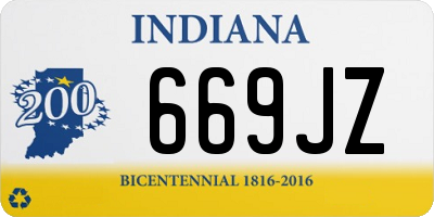 IN license plate 669JZ