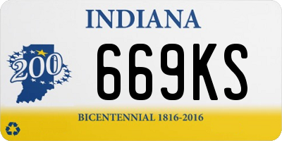 IN license plate 669KS