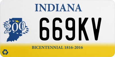 IN license plate 669KV