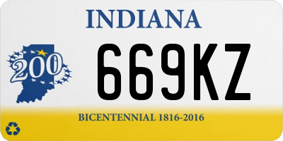 IN license plate 669KZ