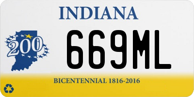 IN license plate 669ML