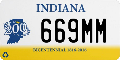 IN license plate 669MM