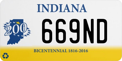 IN license plate 669ND