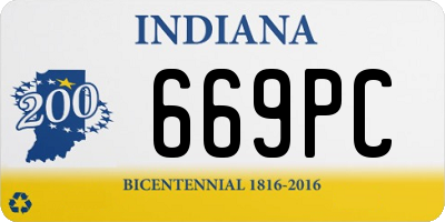 IN license plate 669PC