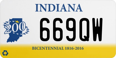 IN license plate 669QW