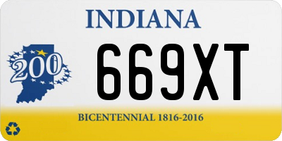 IN license plate 669XT