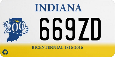 IN license plate 669ZD
