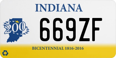 IN license plate 669ZF