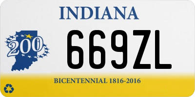 IN license plate 669ZL