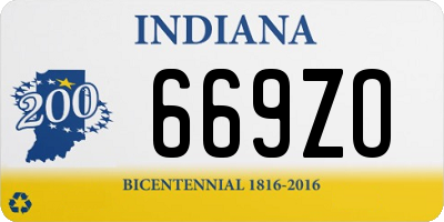 IN license plate 669ZO