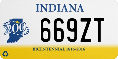 IN license plate 669ZT