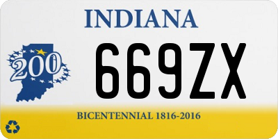 IN license plate 669ZX