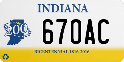 IN license plate 670AC